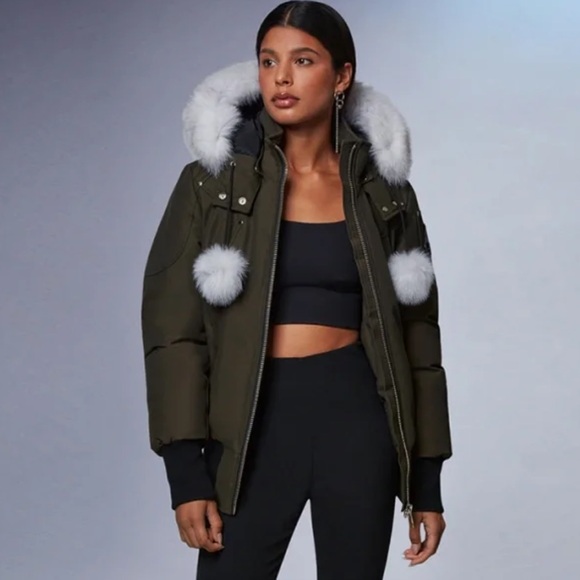 New with tag Moose Knuckles Debbie Bomber with Natural Fox fur down Jacket - Picture 3 of 11